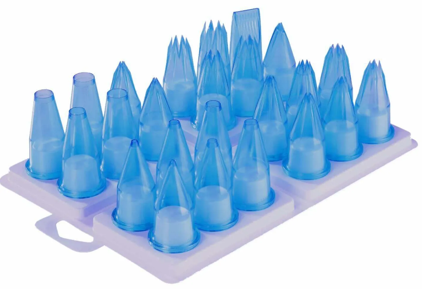 Assortiment de 24 douilles pour pâtisserie/cuisine polycarbonate bleu