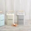 Bac à compost KitchenCraft Living Nostalgia en acier gris 3L