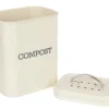 Bac à compost KitchenCraft Living Nostalgia en acier crème 3L