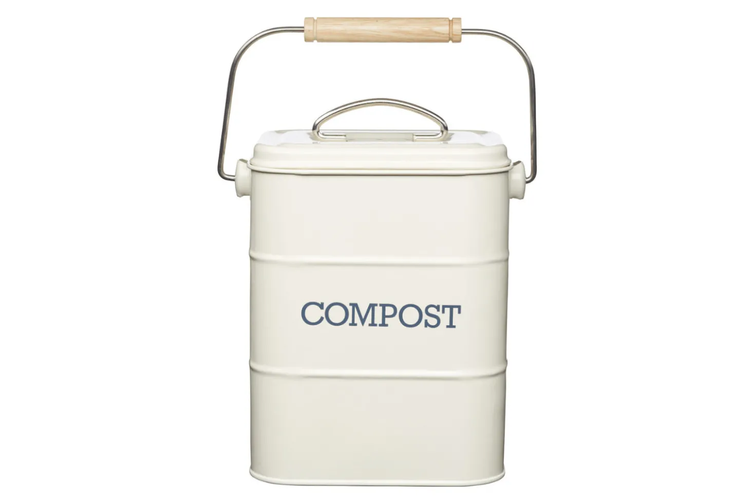 Bac à compost KitchenCraft Living Nostalgia en acier crème 3L