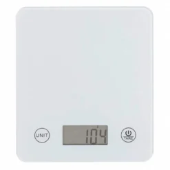 Balance de cuisine électronique écran LCD modèle Slim blanc avec plateau en verre