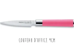 Bloc acrylique 4 couteaux de cuisine Dick Pink Spirit manche rose