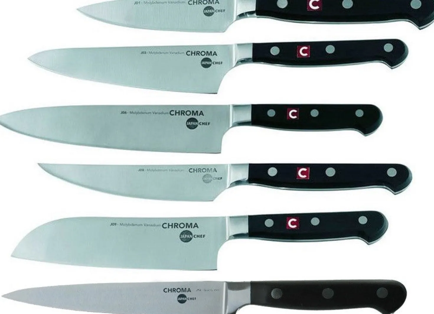 Bloc 5 couteaux Japan Chef Chroma aiguiseur