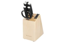 Bloc 5 couteaux Kitchen Aid Classic en bois de bouleau + ciseaux