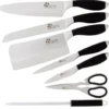 Bloc de 5 couteaux + 1 fusil + 1 ciseaux Pradel Excellence noir acier inox