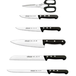 Bloc design bois de hêtre 5 couteaux + ciseaux Arcos UNIVERSAL acier inox NITRUM