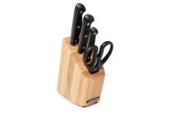 Bloc en bois de 3 couteaux de cuisine + ciseaux Arcos Universal