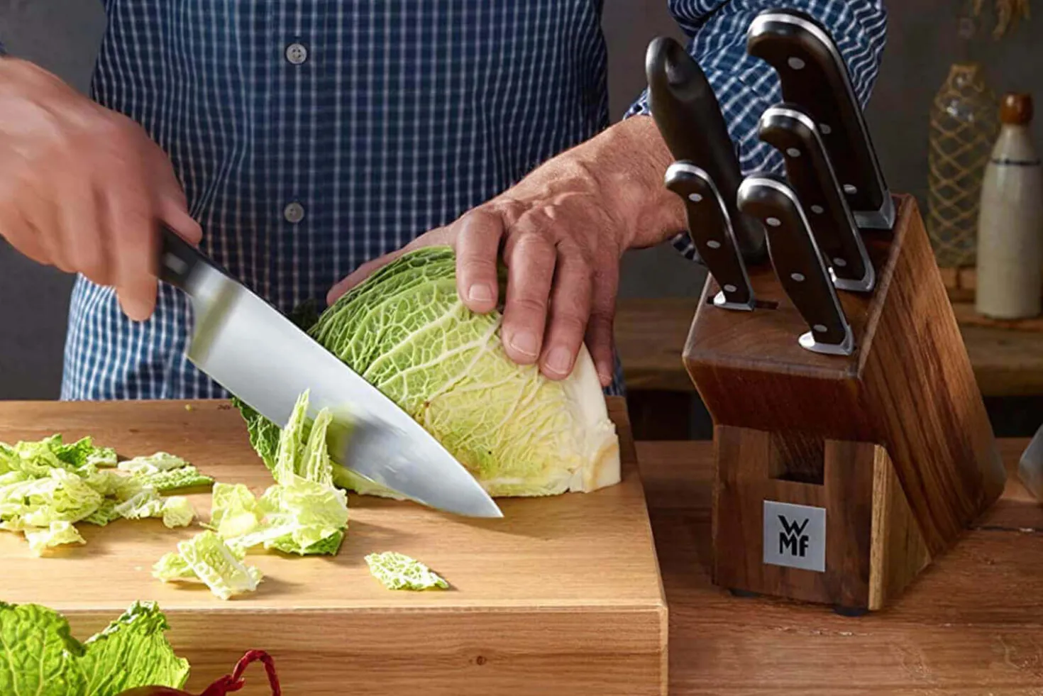 Bloc en chêne WMF Spitzenklasse Plus 5 couteaux de cuisine