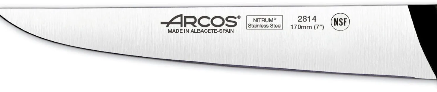 Bloc en pin 5 couteaux + ciseaux Arcos UNIVERSAL lames acier inox NITRUM
