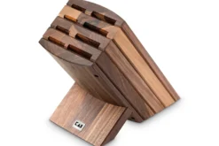 Bloc KAI vide pour 8 couteaux de cuisine haut de gamme - Bois de noyer