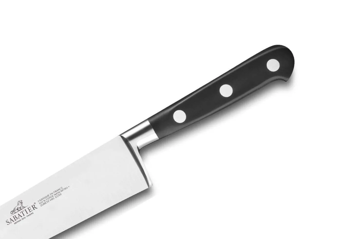 Bloc SABATIER Sarlat en noyer laqué noir 5 couteaux Idéal 100% forgés