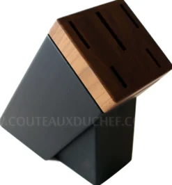 Bloc SABATIER Sarlat en noyer laqué noir 5 couteaux Idéal 100% forgés