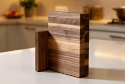 Bloc vide aimanté Artelegno Milano bois de noyer pour 6 couteaux de cuisine