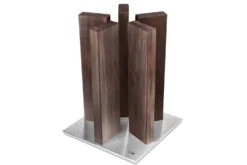 Bloc vide KAI Stonehenge aimanté noyer et inox pour 10 couteaux