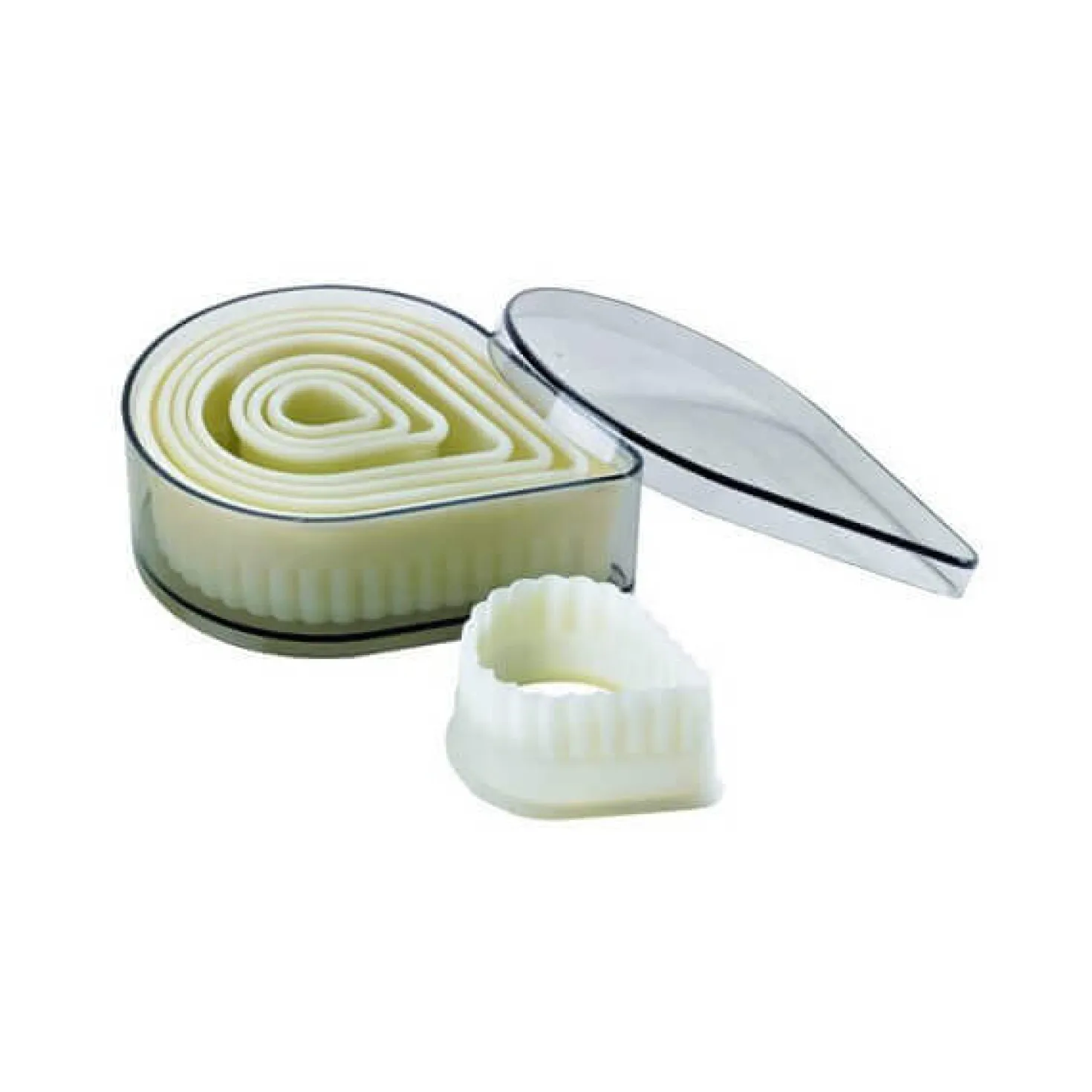 Boite de 7 découpoirs polyglass professionnels forme pointue cannelée