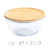 Bol de conservation en verre Pebbly avec couvercle en bambou