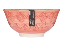 Bol en grès émaillé Kitchen Craft à motif floral gris et rouge