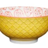 Bol en grès émaillé KitchenCraft motif floral jaune et rouge