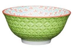 Bol en grès émaillé KitchenCraft motif géométrique vert
