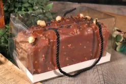 Boîte à bûche transparente Patisdécor avec poignées 30x11x11cm