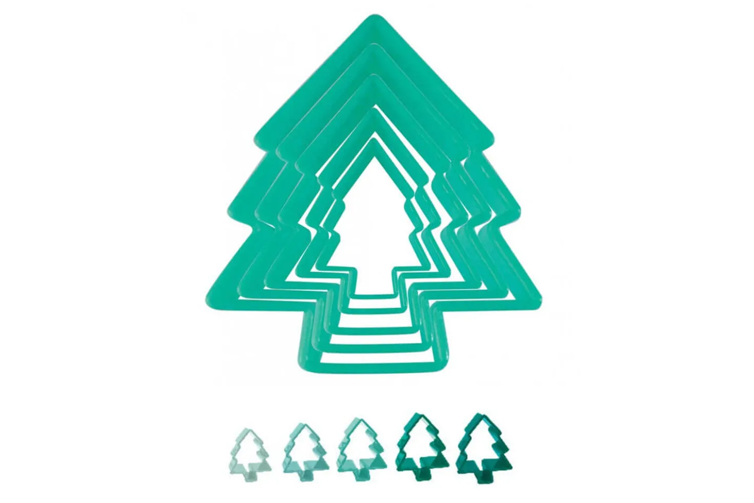 Boîte 5 découpoirs sapins Scrapcooking en polypropylène