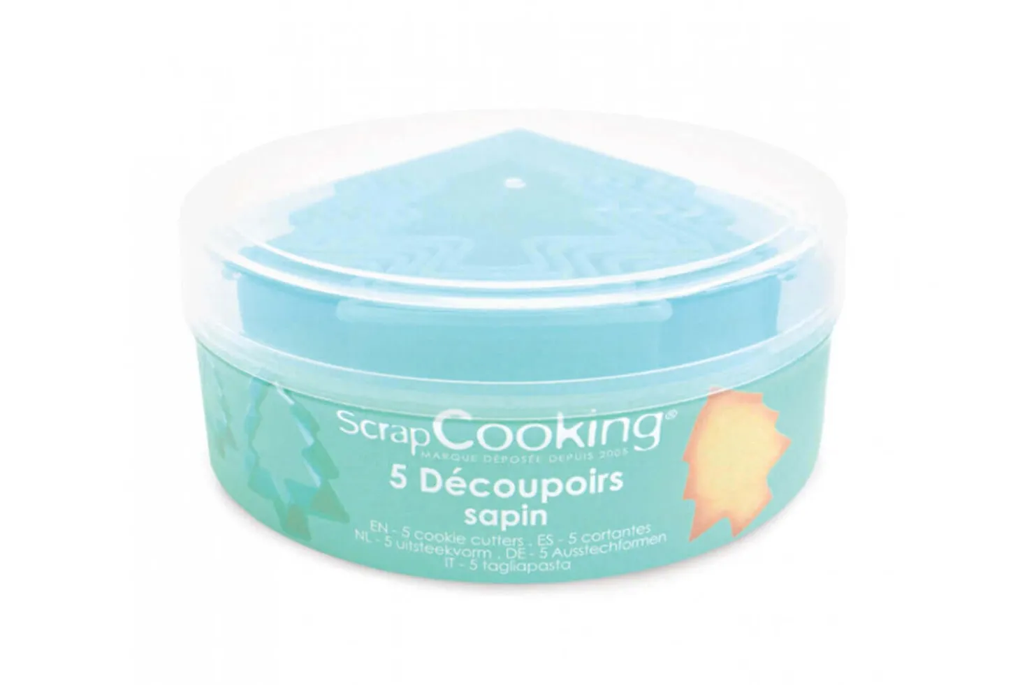 Boîte 5 découpoirs sapins Scrapcooking en polypropylène