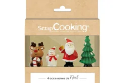 Boîte de 4 décors Scrapcooking Sweet Xmas pour bûche de Noël