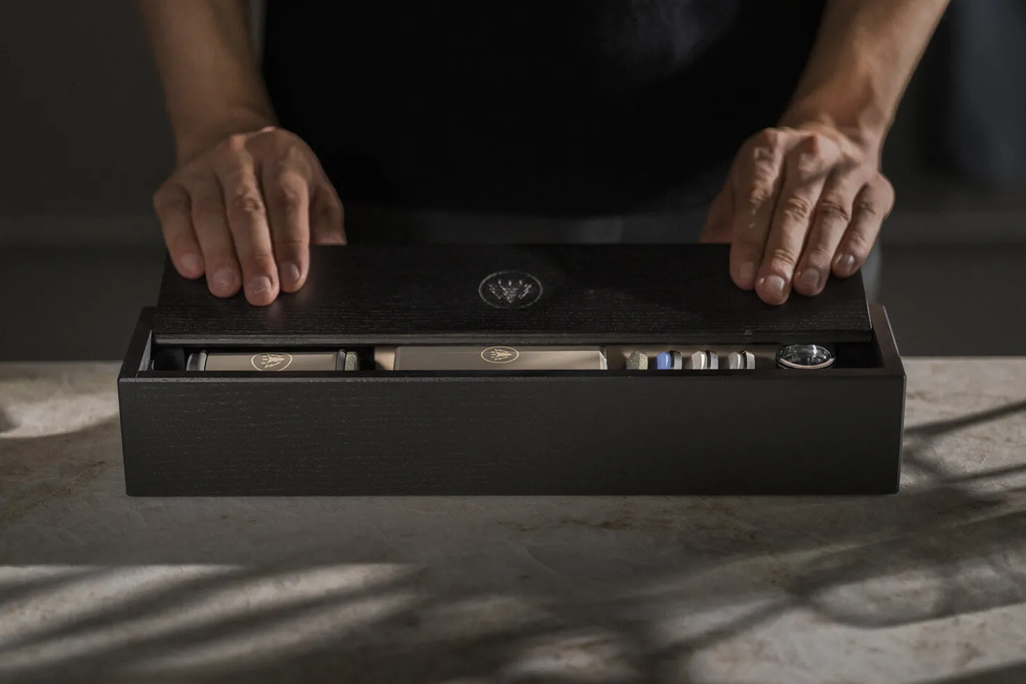 Boîte de rangement artisanale HORL® 3 en frêne massif