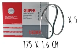 Boîte 5 lames dentées FISCHER Super acier suédois 175cm pour scie électrique à ruban largeur 16mm
