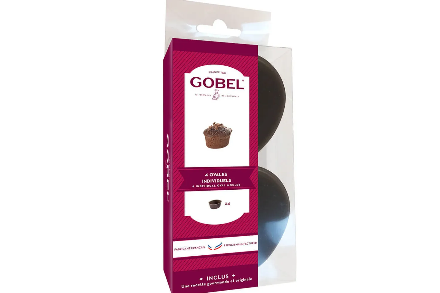 Boîte 4 moules à aspics ovales Gobel anti-adhérent