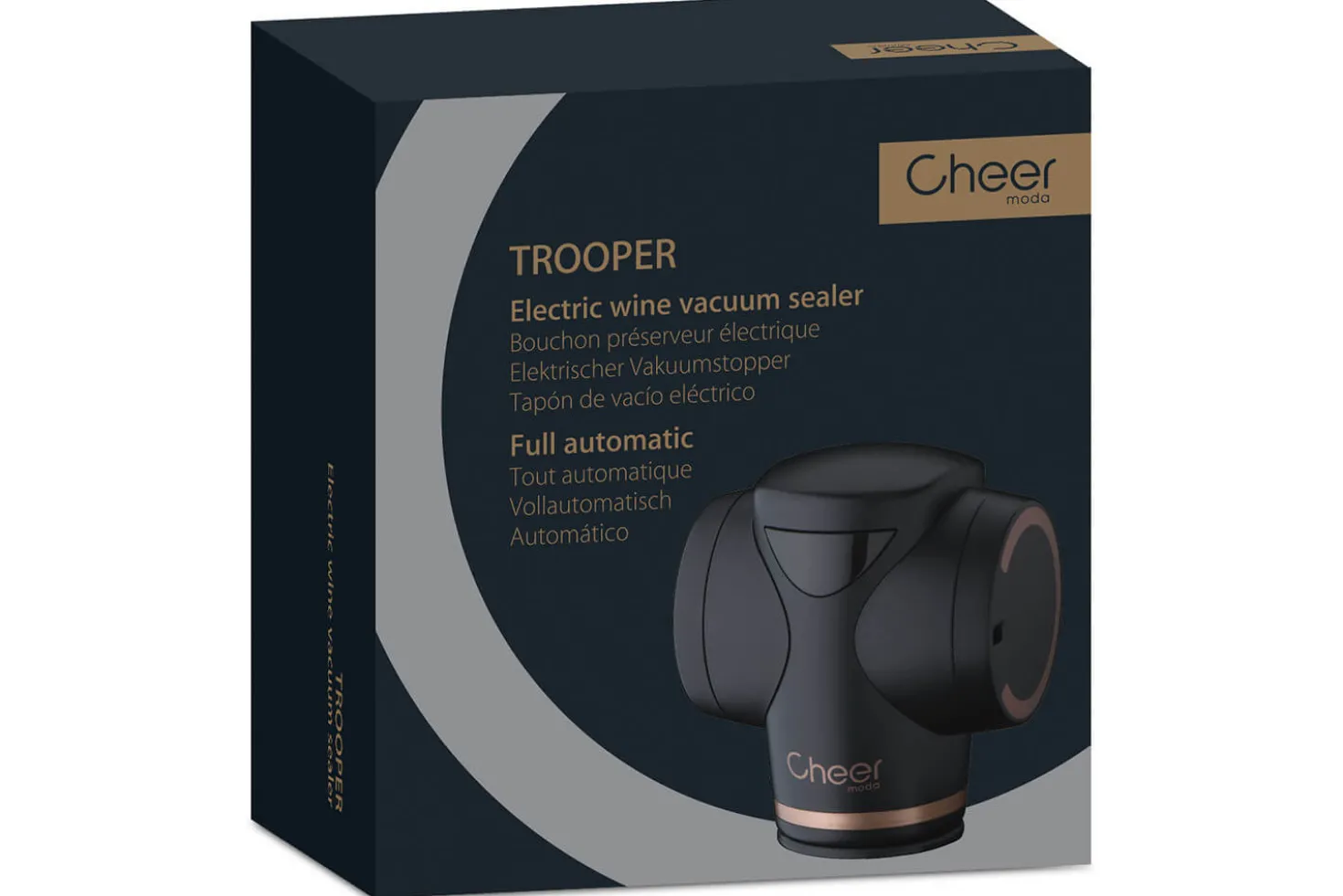 Bouchon de conservation automatique Cheer Moda Trooper - Noir & Bronze