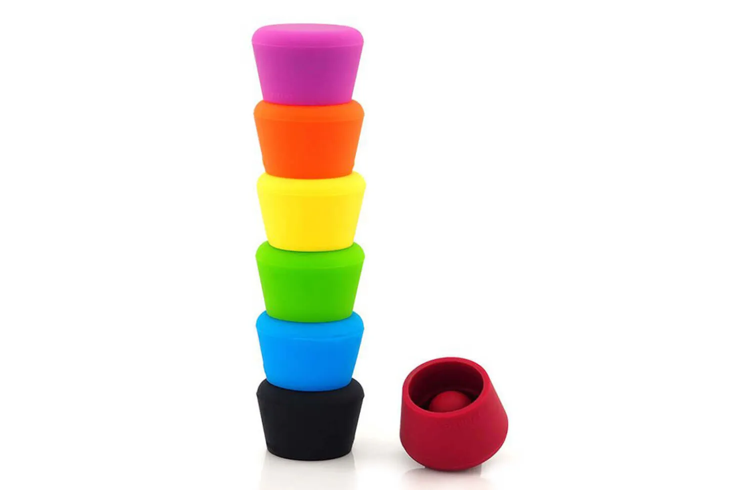 2 bouchons à vin Pulltex en silicone coloré