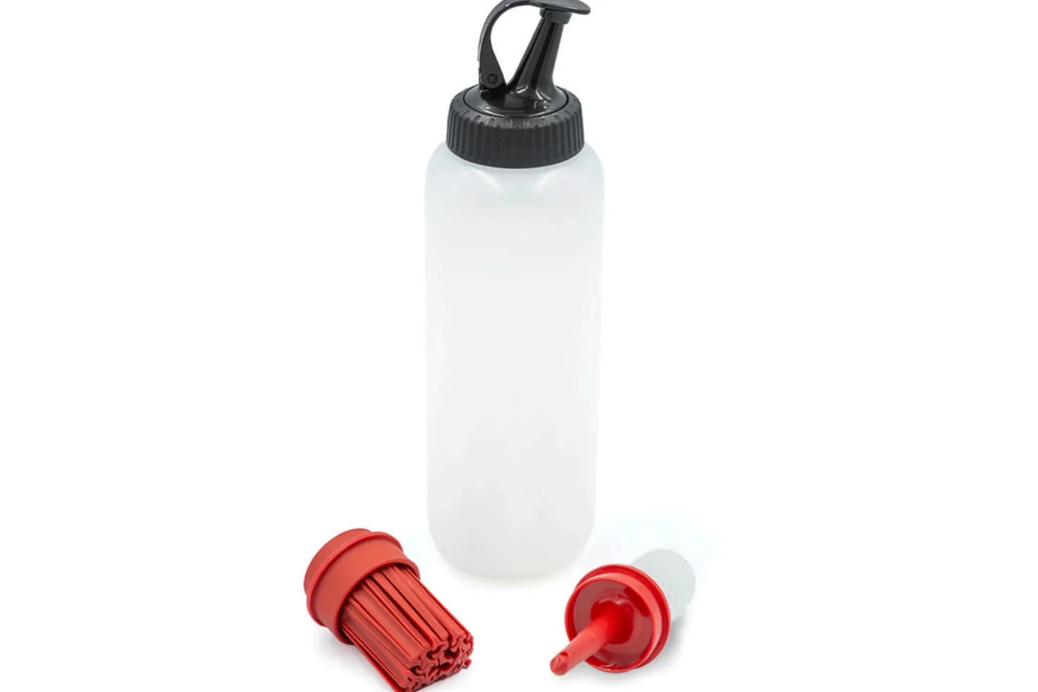Bouteille à sauce pour barbecue MasterClass en polymère avec 3 têtes interchangeables
