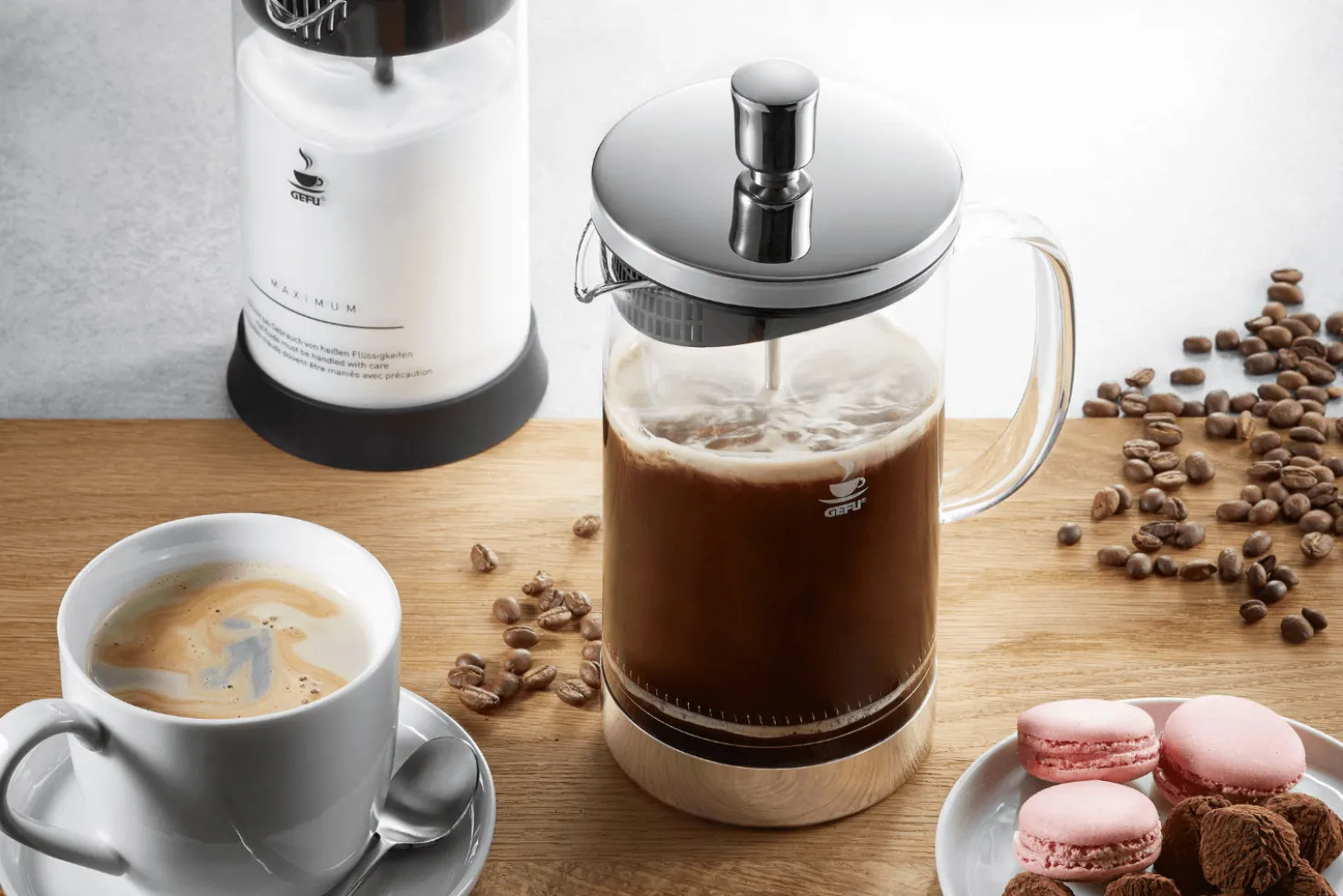 Cafetière à piston Gefu Diego en inox et verre borosilicate 1000ml
