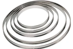 Cercle à tarte rond inox De Buyer bord roulé 20cm