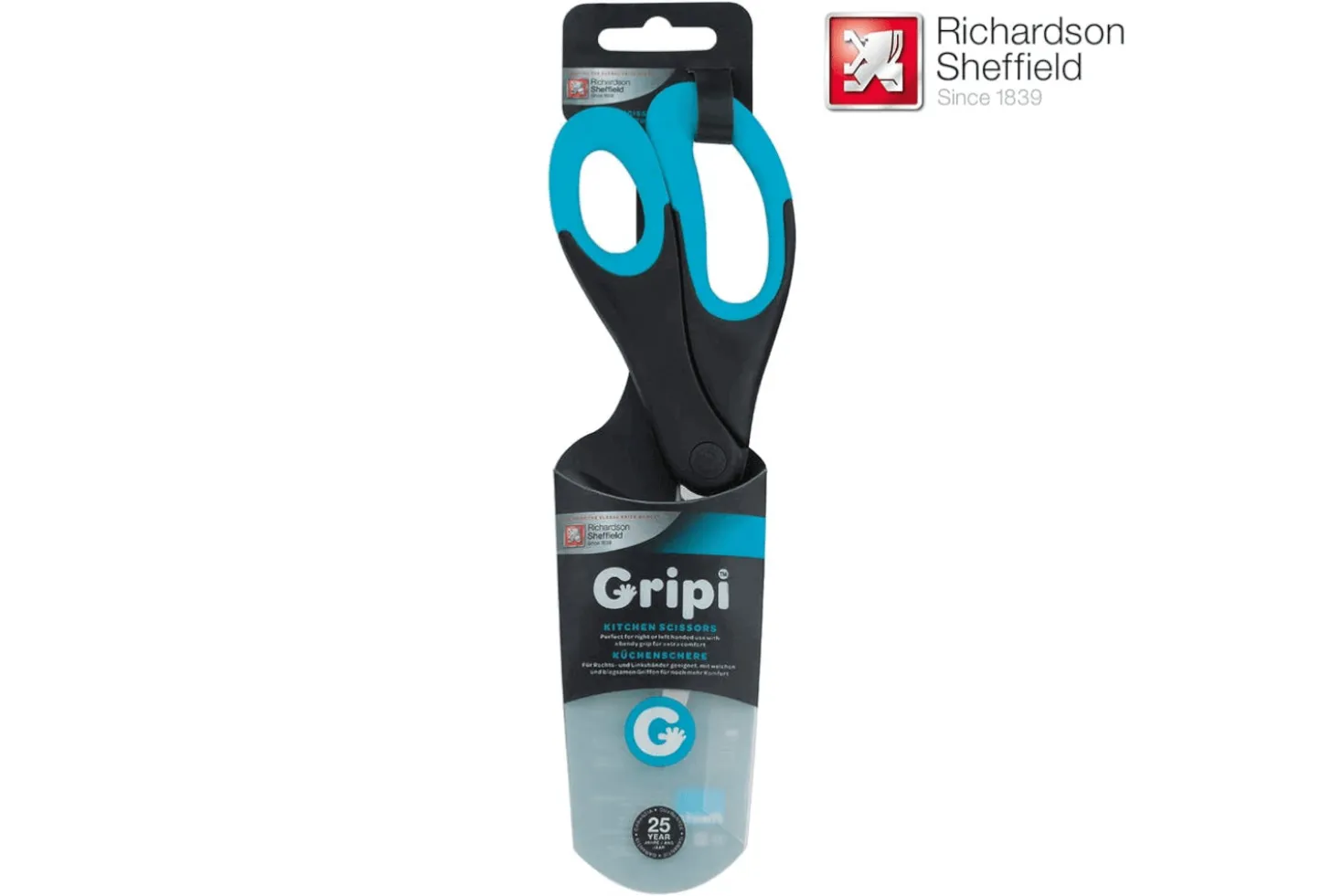Ciseaux de cuisine Richardson Gripi 22cm noir et bleu