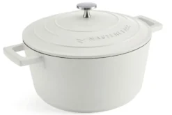 Cocotte MasterClass compatible induction en fonte d'aluminium blanc crème 4L