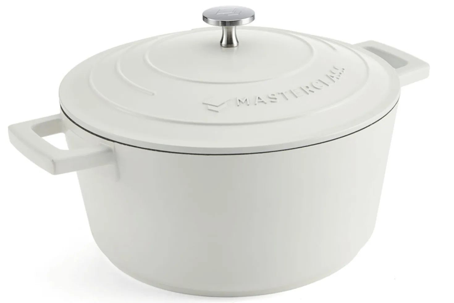 Cocotte MasterClass compatible induction en fonte d'aluminium blanc crème 4L