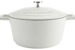 Cocotte MasterClass compatible induction en fonte d'aluminium blanc crème 4L