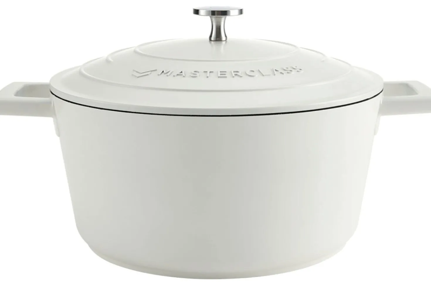 Cocotte MasterClass compatible induction en fonte d'aluminium blanc crème 4L