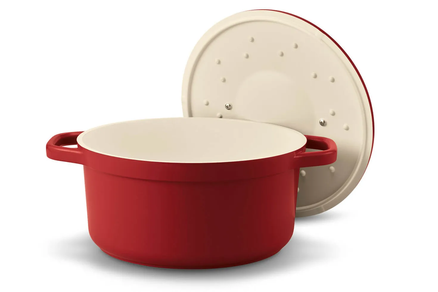 Cocotte ronde Beka Plume en aluminium 24cm - Rouge