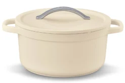 Cocotte ronde Beka Plume en aluminium 24cm - Beige