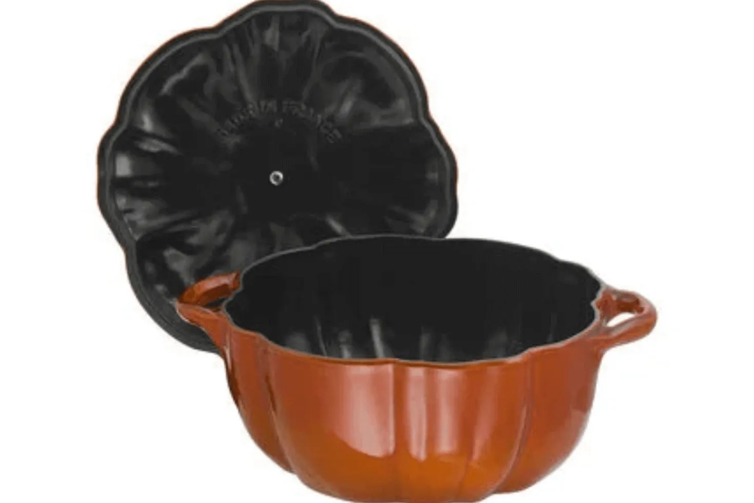 Cocotte Staub citrouille en fonte émaillée orange 24cm