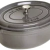 Cocotte STAUB ovale en fonte émaillée gris graphite