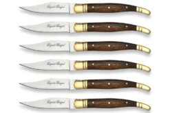 Coffret cadeau de 6 couteaux de table Laguiole Bougna manches en bois