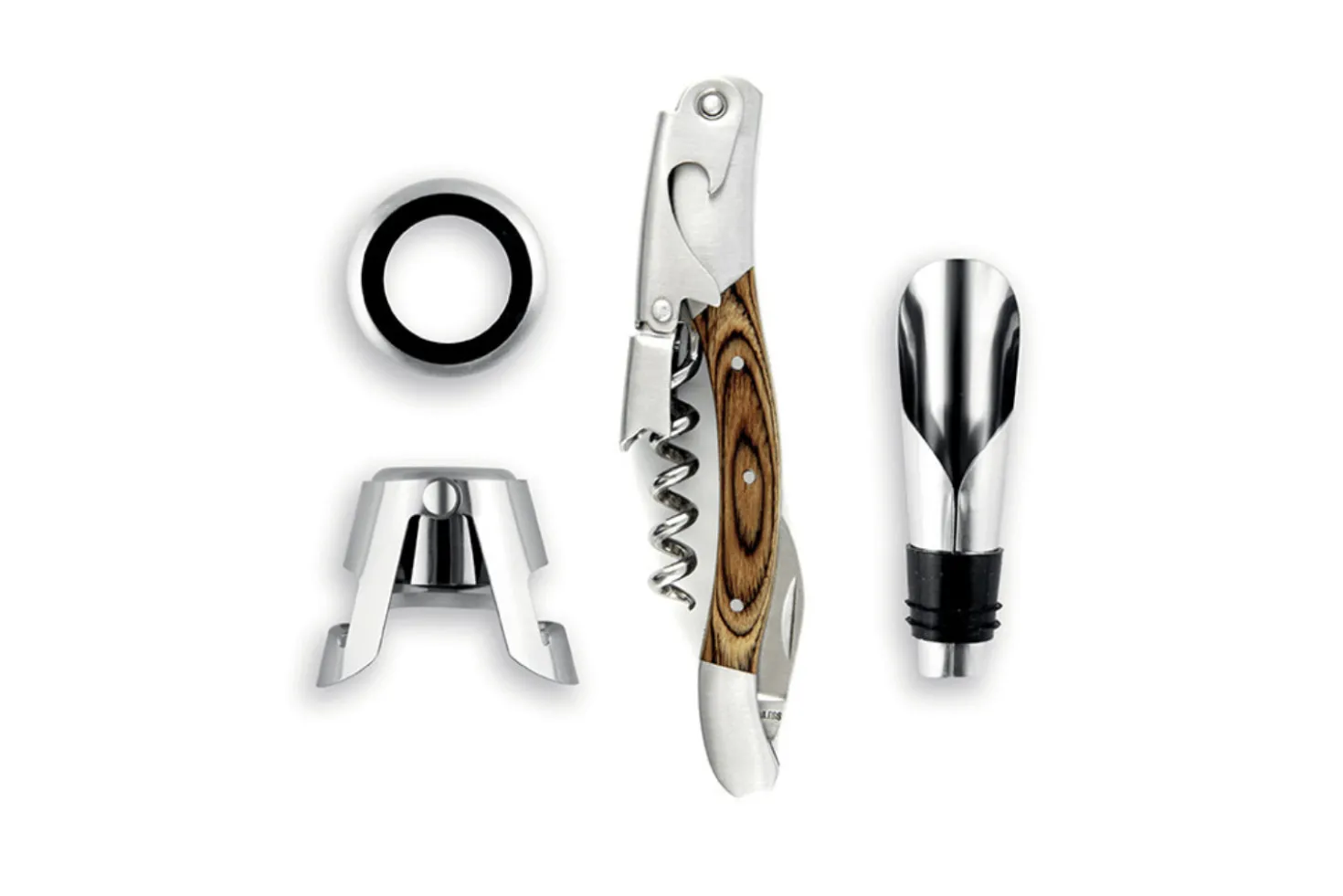 Coffret cadeau sommelier Legnoart Memorabile 4 accessoires