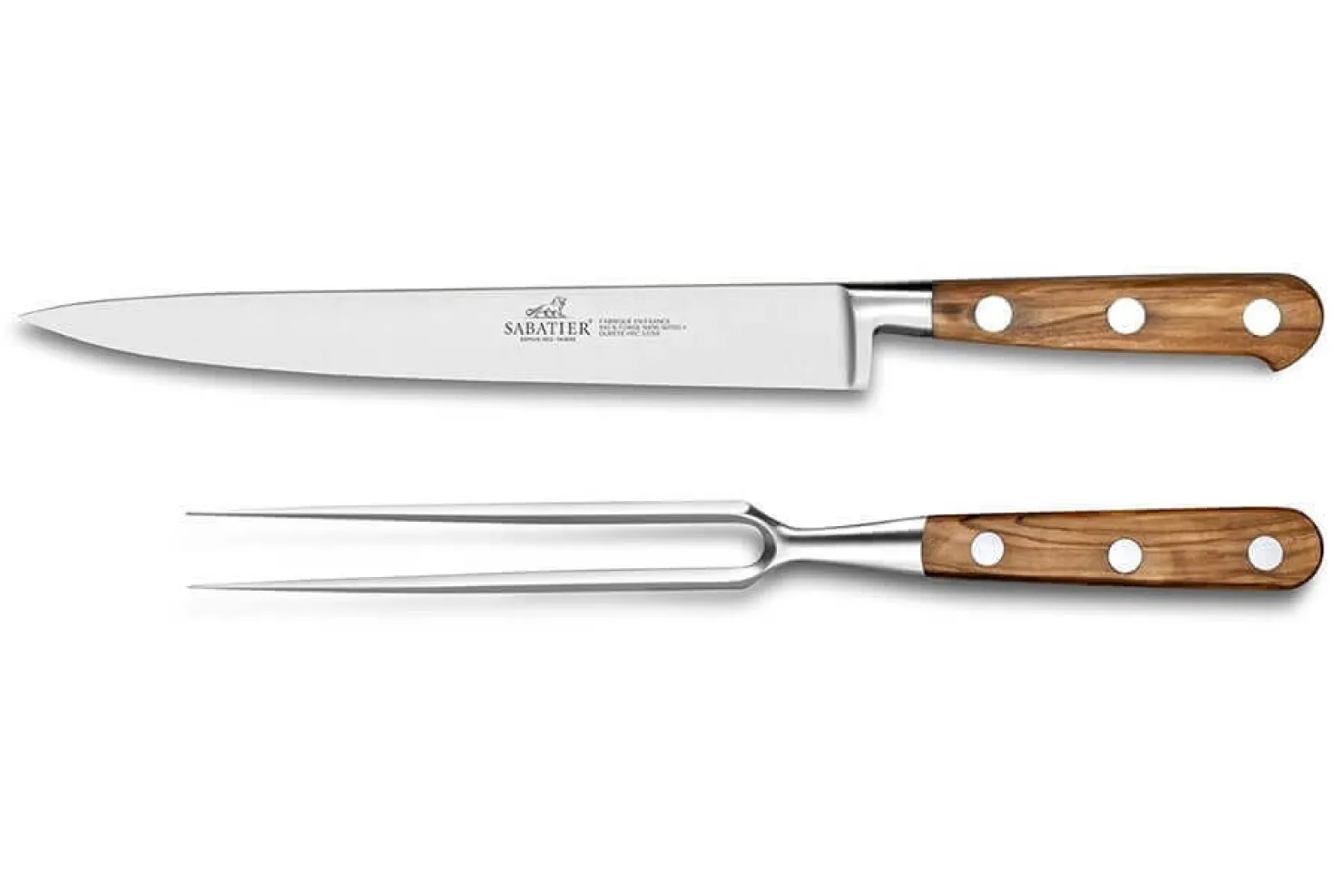 Coffret couteau SABATIER Provençao tranchelard 20cm + fourchette à viande