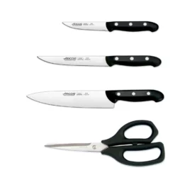 Coffret 3 couteaux + 1 ciseaux Arcos MAITRE lame acier inox NITRUM