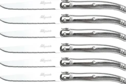 Coffret 6 couteaux de table Laguiole Les Argentés tout en acier inoxydable