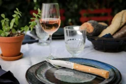 Coffret 4 couteaux de table Opinel Facette manche olivier lame 11cm inox lisse